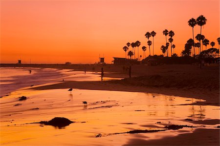 Sunset at Corona del Mar Beach, Newport Beach, Orange County, California, United States of America, North America Stock Photo - Rights-Managed, Code: 841-05961645