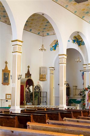 empty pew - San Elizario Mission, El Paso, Texas, United States of America, North America Stock Photo - Rights-Managed, Code: 841-05961654