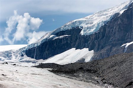 Athabasca Glacier, champ de glace Columbia, Parc National Jasper, Site du patrimoine mondial de l'UNESCO, en Alberta, Rocky Mountains, Canada, Amérique du Nord. Photographie de stock - Rights-Managed, Code: 841-05961804