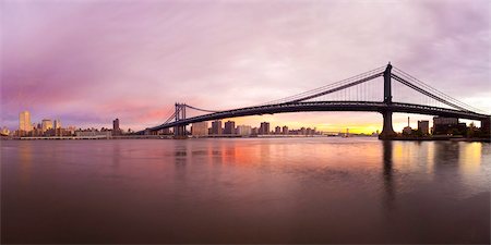 Le Brooklyn et Manhattan ponts enjambant la rivière East, New York City, New York, États-Unis d'Amérique, l'Amérique du Nord Photographie de stock - Rights-Managed, Code: 841-05961921