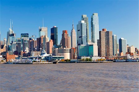 simsearch:841-05961920,k - Vue de Midtown Manhattan, dans l'ensemble de l'Amérique du Nord de la rivière Hudson, Manhattan, New York City, New York, États-Unis d'Amérique, Photographie de stock - Rights-Managed, Code: 841-05961937