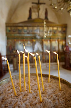 Bougies d'église orthodoxe en Grèce, Europe Photographie de stock - Rights-Managed, Code: 841-05961960