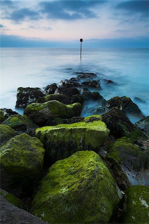 An algae-clad stone groyne at Mudeford, Dorset, England, United Kingdom, Europe Stock Photo - Rights-Managed, Code: 841-05962008