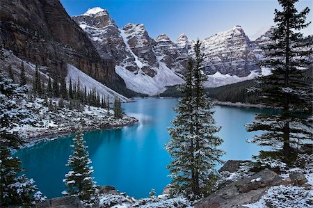 A tranquil morning atop the Rockpile at Moraine Lake, Banff National Park, UNESCO World Heritage Site, Alberta, Rocky Mountains, Canada, North America Stock Photo - Rights-Managed, Code: 841-05962118