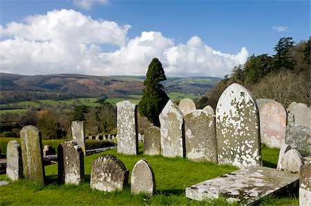 exmoor - Spectacular views of Exmoor from the graveyard at Selworthy Church, Exmoor National Park, Somerset, England, United Kingdom, Europe Stock Photo - Rights-Managed, Code: 841-05962493