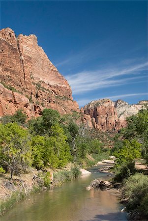 parque nacional zion - The Virgin River, Zion National Park, Utah, United States of America, North America Foto de stock - Con derechos protegidos, Código: 841-05962737