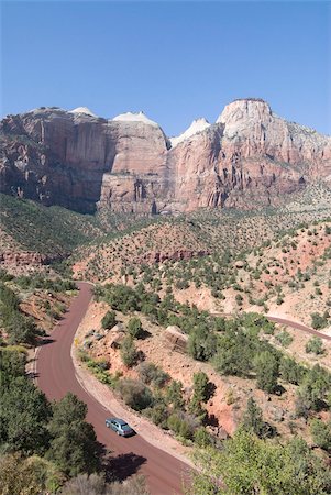 View from the Zion to Mount Carmel  Highway, Zion National Park, Utah, United States of America, North America Stock Photo - Rights-Managed, Code: 841-05962733