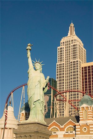 replica - New York-New York Hotel and replica of Statue of Liberty, Las Vegas, Nevada, United States of America, North America Stock Photo - Rights-Managed, Code: 841-05962750