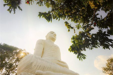 The large 27m Buddha statue at Sri Maha Bodhi Viharaya temple on Bahirawakanda Hill overlooking the city, Kandy, Sri Lanka, Asia Stock Photo - Rights-Managed, Code: 841-05962850