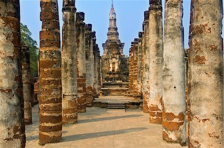 spiritualität - Wat Mahathat, Geschichtspark Sukhothai, UNESCO Weltkulturerbe, Provinz Sukhothai, Thailand, Südostasien, Asien Stockbilder - Lizenzpflichtiges, Bildnummer: 841-06034127