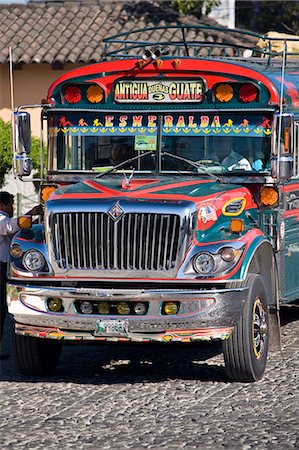 Chicken Bus, Antigua, Guatemala, Central America Stock Photo - Rights-Managed, Code: 841-06034195