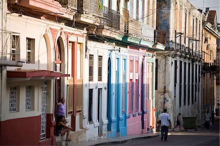 rows houses street - Havana, Cuba, West Indies, Central America Stock Photo - Rights-Managed, Code: 841-06034201