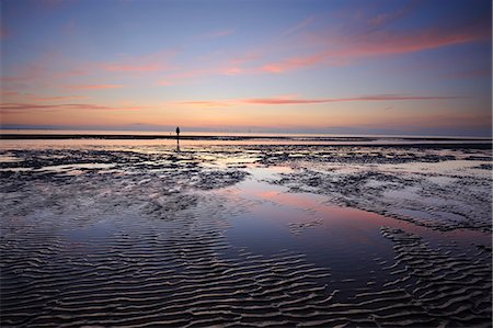 Sunset, Crosby Beach, Merseyside, England, United Kingdom, Europe Stock Photo - Rights-Managed, Code: 841-06034464