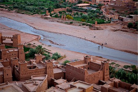Interesant vers le bas sur la Kasbah, Ait-Benhaddou, UNESCO World Heritage Site, Maroc, Afrique du Nord, Afrique Photographie de stock - Rights-Managed, Code: 841-06034481