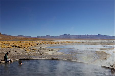 schlammpfütze - Thermalbad und Schlamm Becken, Salar de Uyuni, Bolivien, Südamerika Stockbilder - Lizenzpflichtiges, Bildnummer: 841-06034513