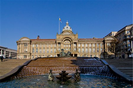 Mairie et Victoria Square, Birmingham, Midlands, Angleterre, Royaume-Uni, Europe Photographie de stock - Rights-Managed, Code: 841-06030354