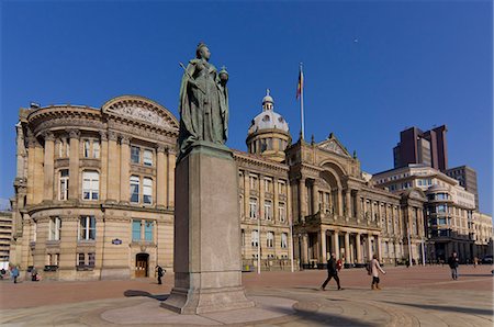 Mairie et Victoria Square, Birmingham, Midlands, Angleterre, Royaume-Uni, Europe Photographie de stock - Rights-Managed, Code: 841-06030355