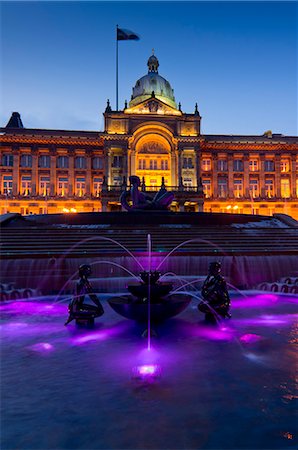 Council House and Victoria Square at dusk, Birmingham, Midlands, England, United Kingdom, Europe Stock Photo - Rights-Managed, Code: 841-06030356