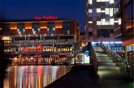 england city night - The Mailbox, Canal area, Birmingham, Midlands, England, United Kingdom, Europe Stock Photo - Rights-Managed, Code: 841-06030351