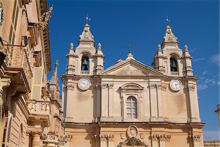 Cathedral of Mdina, Malta, Mediterranean, Europe Fotografie stock - Rights-Managed, Codice: 841-06030447