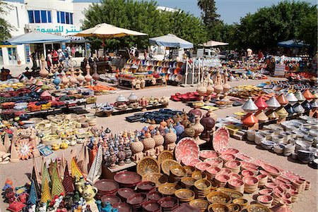 pottery stall in tunisia - Pottery products in the market at Houmt Souk, Island of Jerba, Tunisia, North Africa, Africa Stock Photo - Rights-Managed, Code: 841-06030527