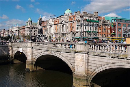 Rivière Liffey et o ' Connell Bridge, Dublin, Irlande, Europe Photographie de stock - Rights-Managed, Code: 841-06030532