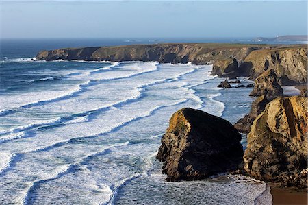 Bedruthan Steps, Cornwall, England, United Kingdom, Europe Foto de stock - Con derechos protegidos, Código: 841-06030603