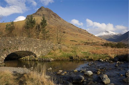 Yewbarrow 2058 ft, from Over Beck Bridge, Wasdale, Lake District National Park, Cumbria, England, United Kingdom, Europe Fotografie stock - Rights-Managed, Codice: 841-06030908