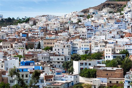 Vue sur la ville, Chefchaouen (Chaouen), Tangeri-Tétouan région, montagnes du Rif, Maroc, Afrique du Nord, Afrique Photographie de stock - Rights-Managed, Code: 841-06030940