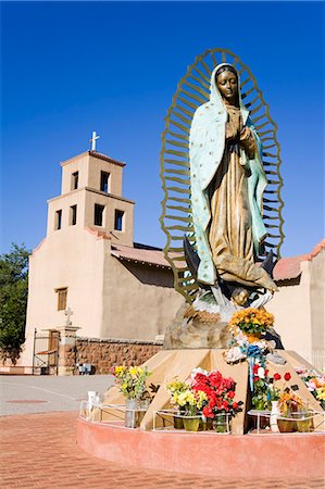 Santuario de Guadalupe église, Santa Fe, Nouveau-Mexique, États-Unis d'Amérique, l'Amérique du Nord Photographie de stock - Rights-Managed, Code: 841-06031033