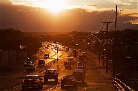 Setting sun on Avenida Boulevard, Albuquerque, New Mexico, United States of America, North America Stock Photo - Rights-Managed, Code: 841-06031047