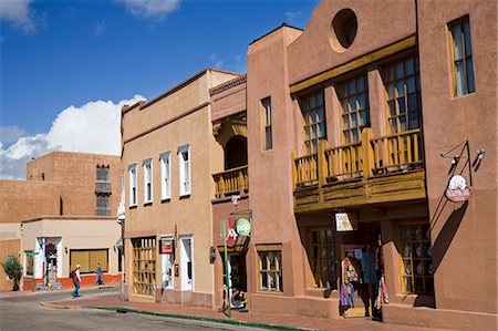 shops street usa - Water Street, Santa Fe, New Mexico, United States of America, North America Foto de stock - Con derechos protegidos, Código: 841-06031040