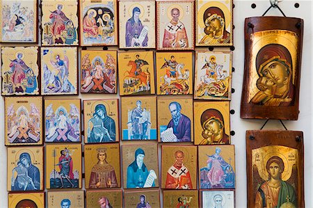 souvenir - Orthodox icons for sale in the Plaka District, Athens, Greece, Europe Stock Photo - Rights-Managed, Code: 841-06031057