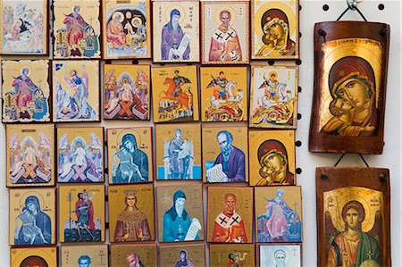 souvenir - Orthodox icons for sale in the Plaka District, Athens, Greece, Europe Foto de stock - Con derechos protegidos, Código: 841-06031057