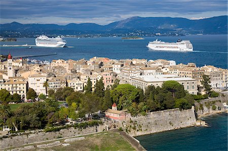 small town bird eye view - Old Town, Corfu, Ionian Islands, Greek Islands, Greece, Europe Stock Photo - Rights-Managed, Code: 841-06031075