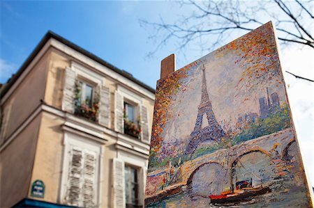 Painting for sale in the Place du Tertre, Montmartre, Paris, France, Europe Foto de stock - Con derechos protegidos, Código: 841-06031228