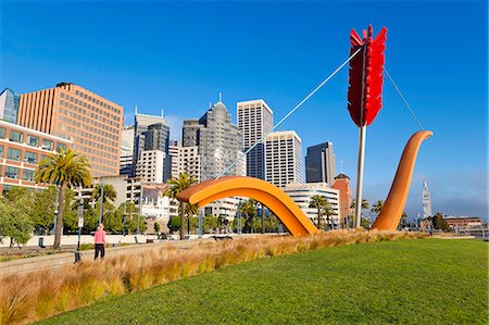 Bow and Arrow Sculpture in Rincon Park, Embarcadero, San Francisco, California, United States of America, North America Stock Photo - Rights-Managed, Code: 841-06031334