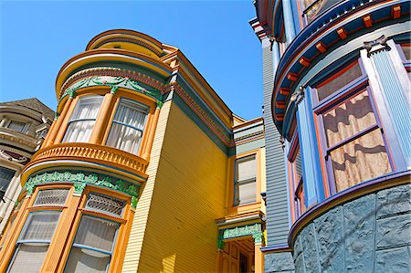 san francisco not 400 - Colourfully painted Victorian houses in the Haight-Ashbury district of San Francisco, California, United States of America, North America Stock Photo - Rights-Managed, Code: 841-06031337