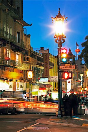 Glowing lanterns hanging over Grant Avenue in Chinatown, San Francisco, California, United States of America, North America Foto de stock - Con derechos protegidos, Código: 841-06031343