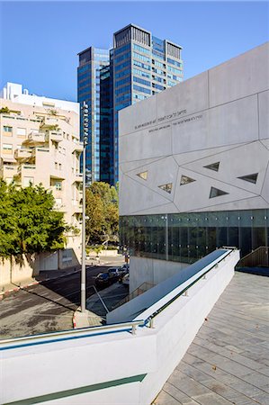 Exterior of the new Herta and Paul Amir building of the Tel Aviv Museum of Art, Tel Aviv, Israel, Middle East Foto de stock - Direito Controlado, Número: 841-06031381