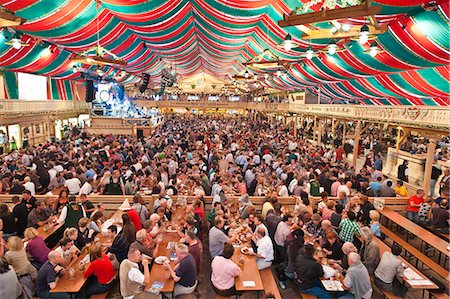 elevated view crowd - Beer hall at the Stuttgart Beer Festival, Cannstatter Wasen, Stuttgart, Baden-Wurttemberg, Germany, Europe Stock Photo - Rights-Managed, Code: 841-06031422