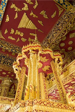 Interior, Wat Sen, Luang Prabang, Laos, Indochina, Southeast Asia, Asia Foto de stock - Direito Controlado, Número: 841-06031627