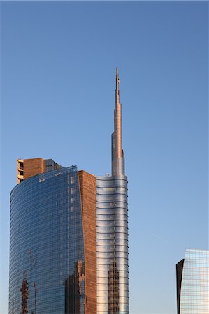 skyscrapers glass - Skyscraper at sunset, Garibaldi District, Milan, Lombardy, Italy, Europe Stock Photo - Rights-Managed, Code: 841-06031777