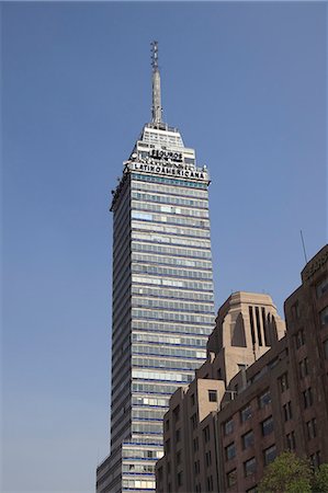 Latin American Tower (Torre Latinoamericana), quartier historique, Mexico, Mexique, Amérique du Nord Photographie de stock - Rights-Managed, Code: 841-06031822