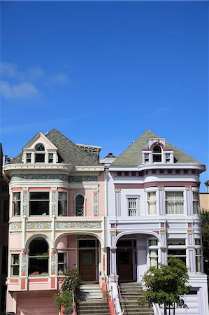 Victorian architecture, Painted Ladies, Alamo Square, San Francisco, California, United States of America, North America Foto de stock - Con derechos protegidos, Código: 841-06031845