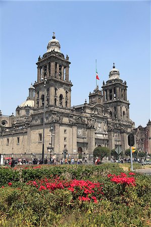 Cathédrale métropolitaine, la plus grande église en Amérique latine, Zocalo, Plaza de la Constitucion, Mexico, Mexique, en Amérique du Nord Photographie de stock - Rights-Managed, Code: 841-06031842