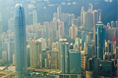 High angle view of Central, Hong Kong's main financial district, Hong Kong Island, Hong Kong, China, Asia Stock Photo - Rights-Managed, Code: 841-06032018