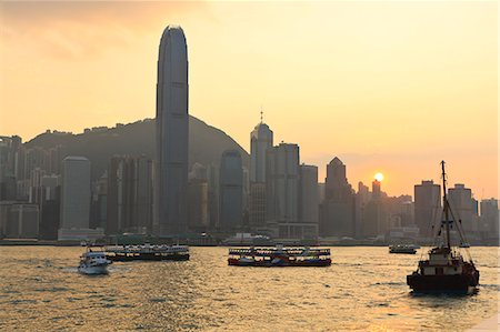 evening city - Star Ferry crossing Victoria Harbour towards Hong Kong Island, Hong Kong, China, Asia Stock Photo - Rights-Managed, Code: 841-06032023