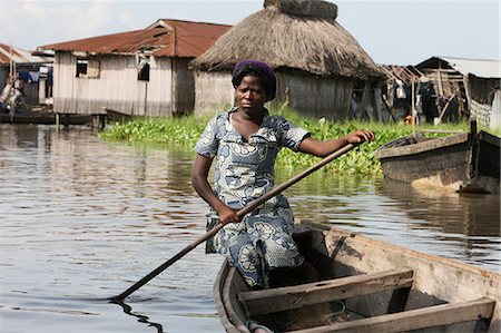 Boat, Ganvie lake village on Nokoue Lake, Benin, West Africa, Africa Foto de stock - Con derechos protegidos, Código: 841-06032051