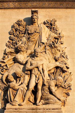 place charles de gaulle - Le triomphe de Antoine Etex, datant de 1810, sculpture sur l'Arc de Triomphe, Paris, France, Europe Photographie de stock - Rights-Managed, Code: 841-06032193